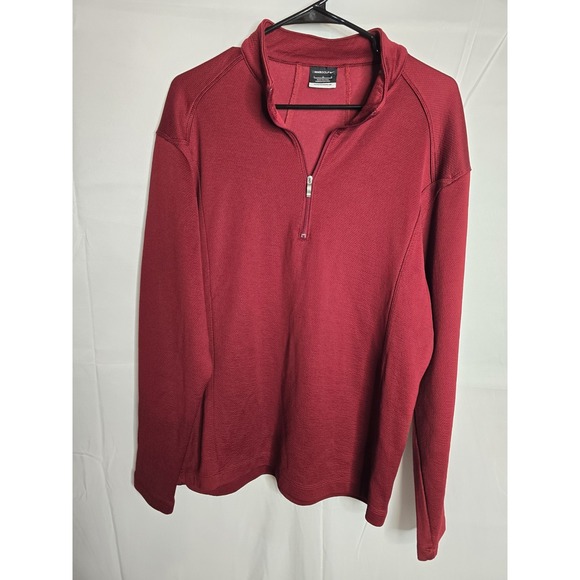 Nike Golf Sweater Mens Large‎ L Red Quarter Zip Pullover Long Sleeve Maroon Red - Picture 3 of 10
